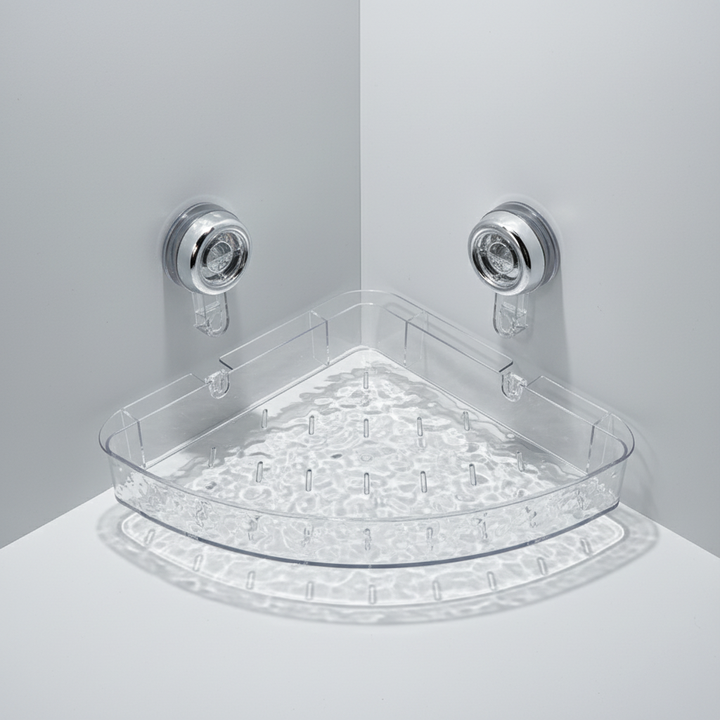 Transparent Suction Cup Wall Organizer for Bathroom and Kitchen