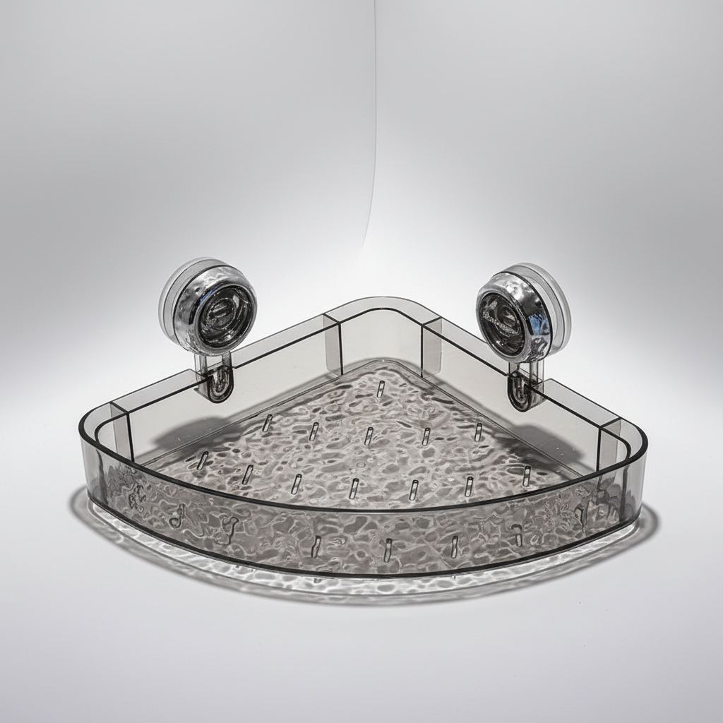 Transparent Suction Cup Wall Organizer for Bathroom and Kitchen