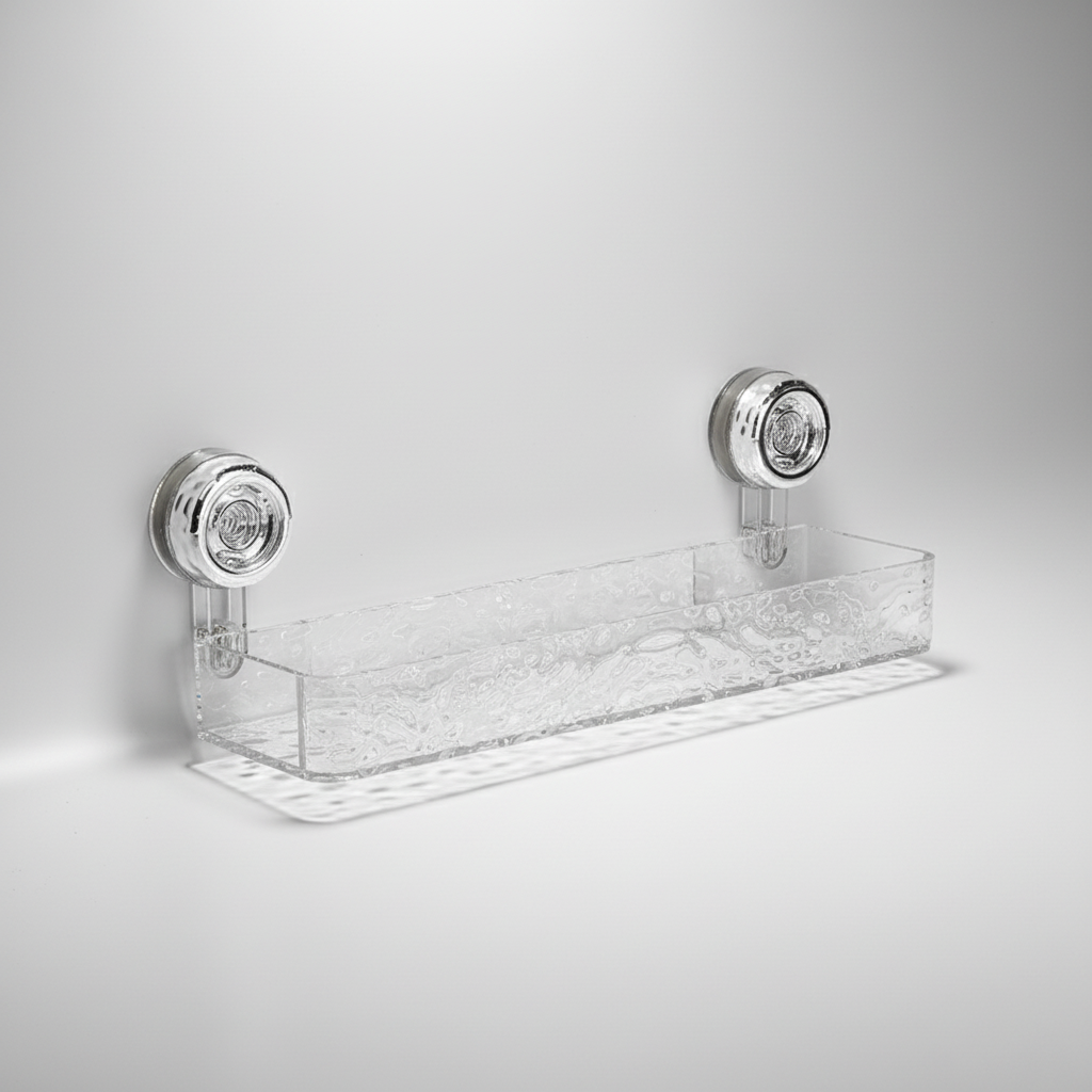 Transparent Suction Cup Wall Organizer for Bathroom and Kitchen