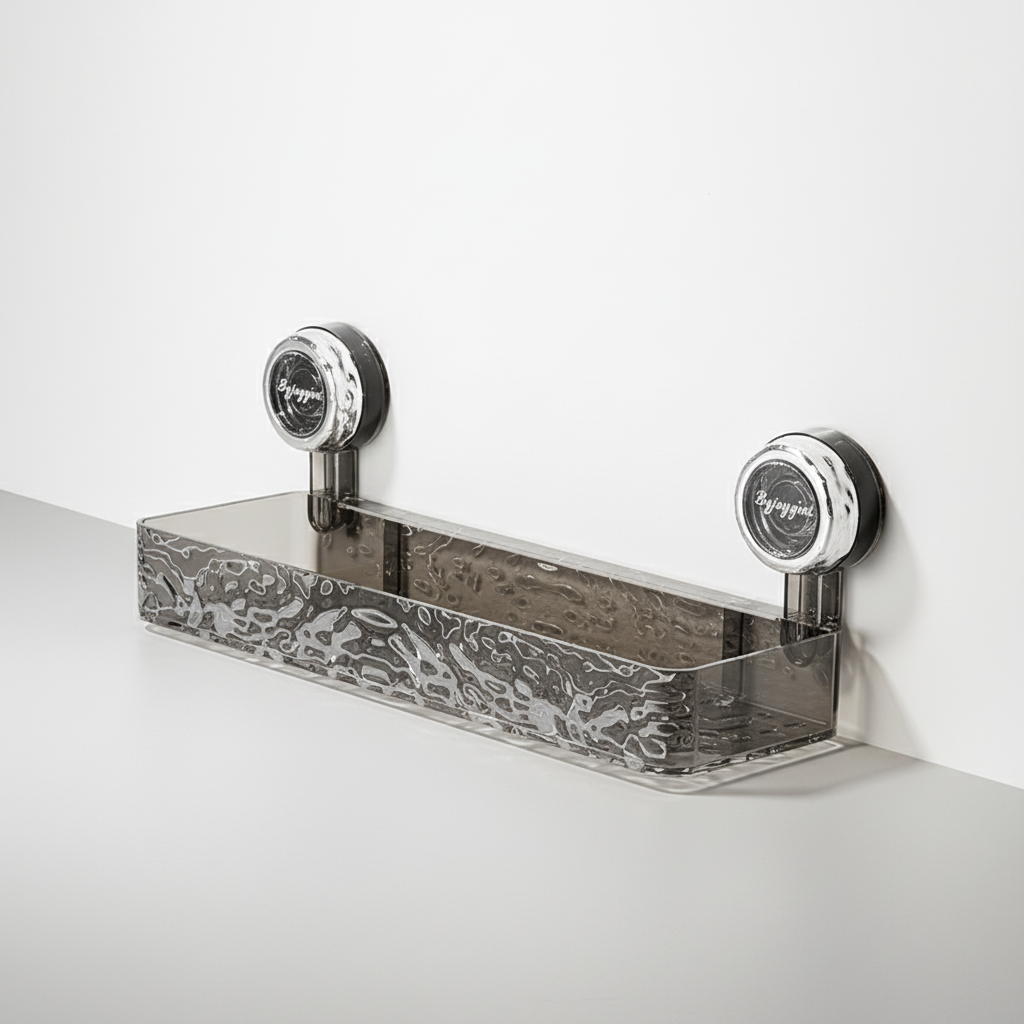Transparent Suction Cup Wall Organizer for Bathroom and Kitchen
