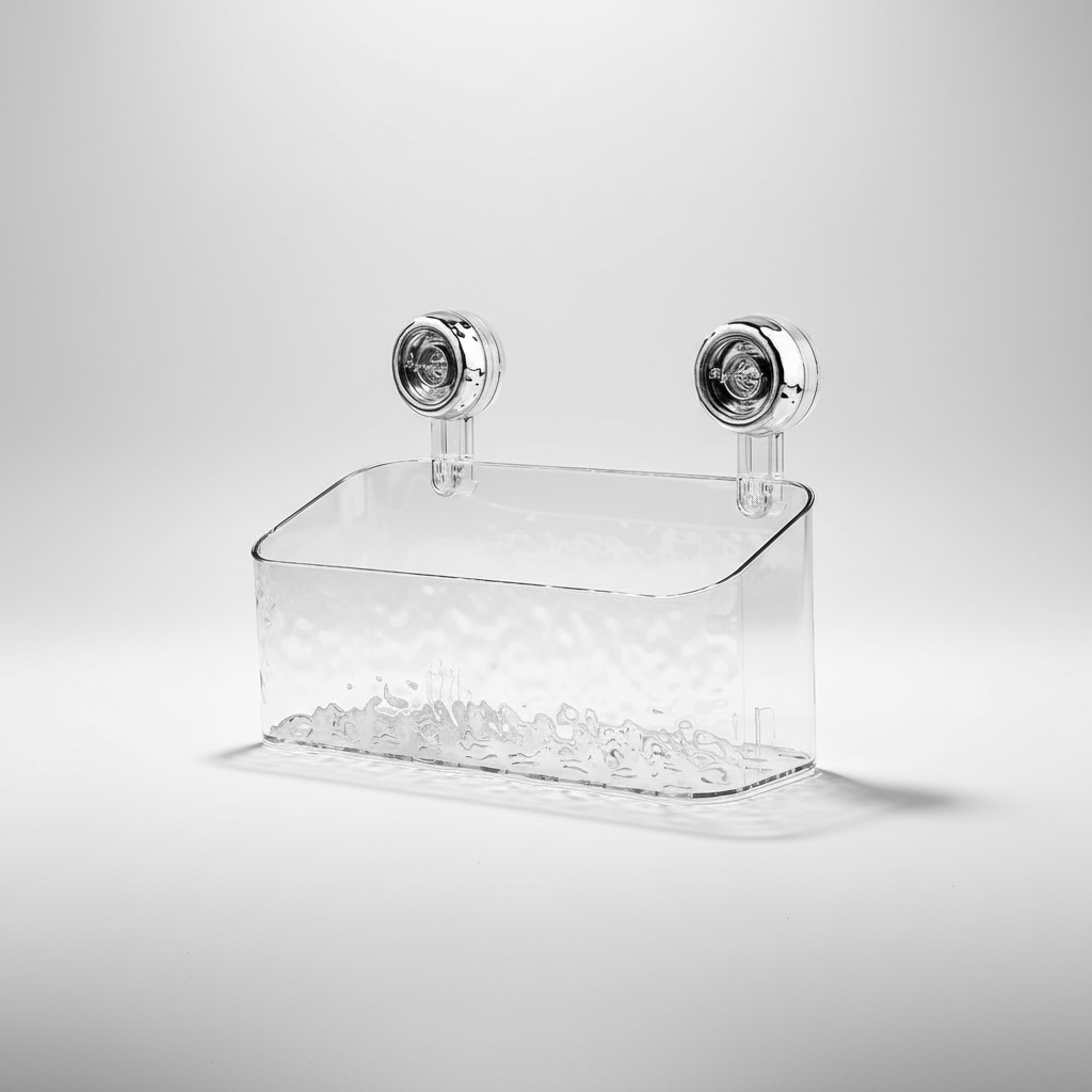 Transparent Suction Cup Wall Organizer for Bathroom and Kitchen