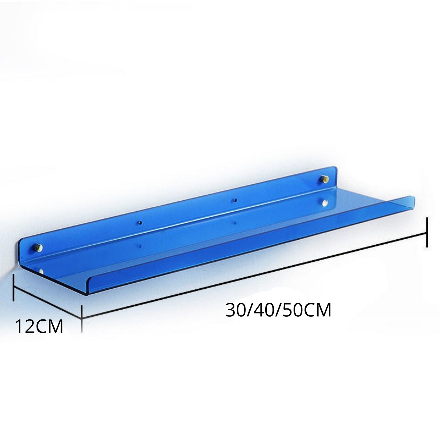 Industrial Blue Floating Wall Shelf with Easy Installation