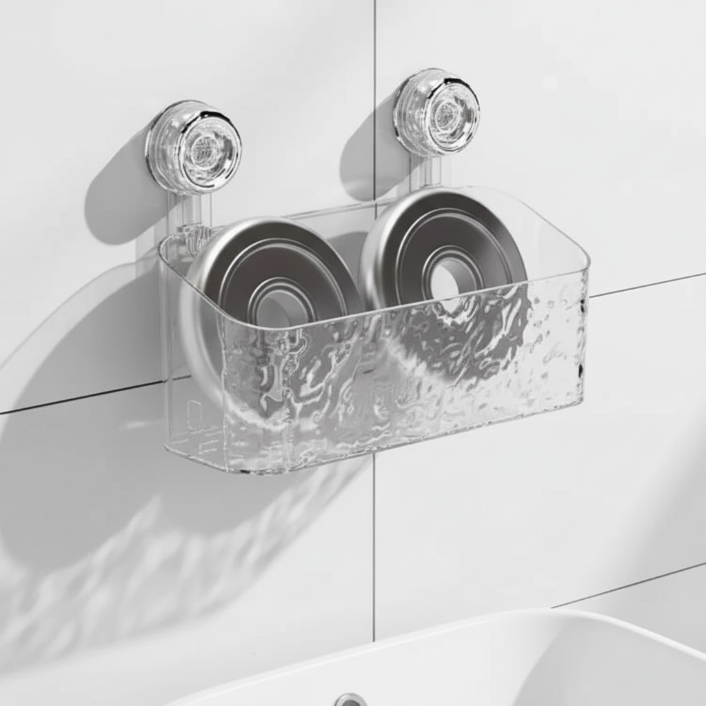 Suction Cup Wall Shelf with Elegant Glacier Design