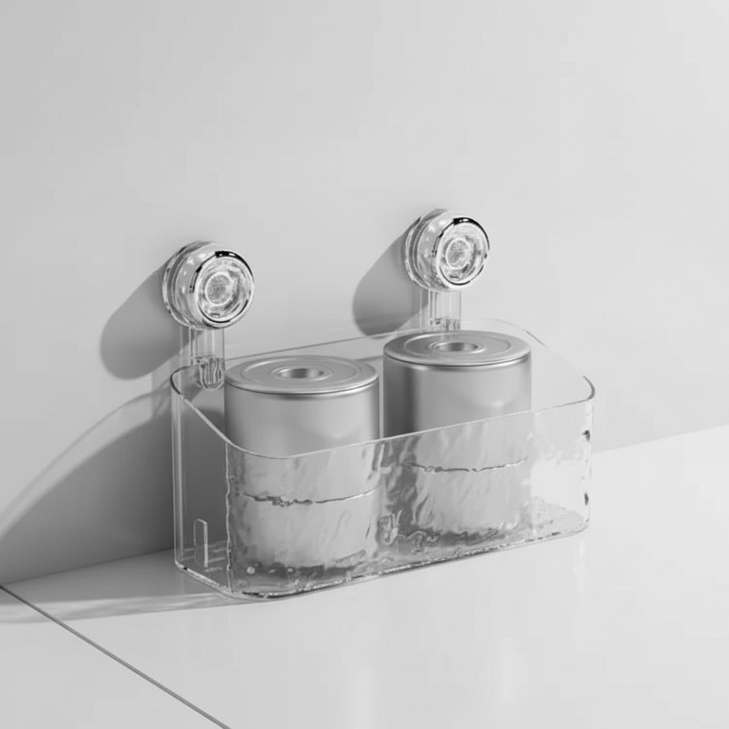 Suction Cup Wall Shelf with Elegant Glacier Design