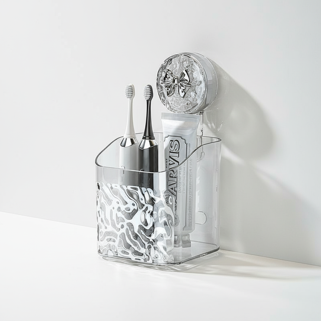 Suction Cup Wall Shelf with Elegant Glacier Design