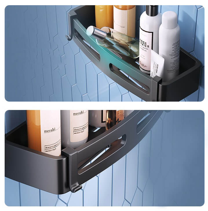 Waterproof Stainless Steel Shower Shelf with Adhesive Installation
