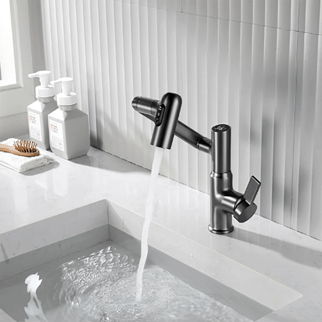 360° Swivel Stainless Steel Kitchen Faucet with Temperature Display