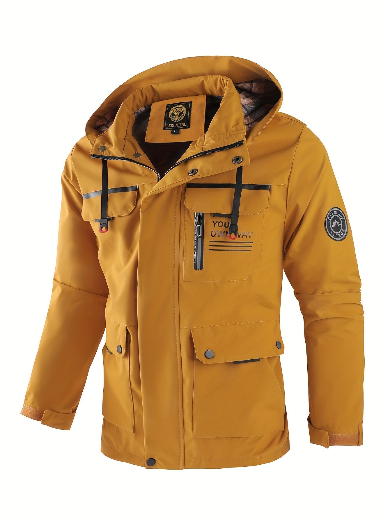 Men's Windproof Outdoor Winter Jacket with Adjustable Hood
