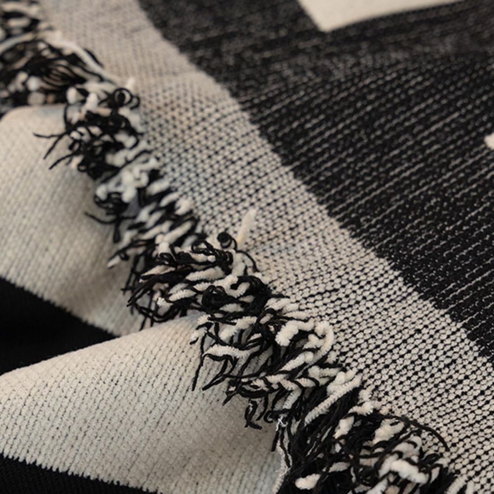 Wavescape Chenille Sofa Cover with Fringe Edge