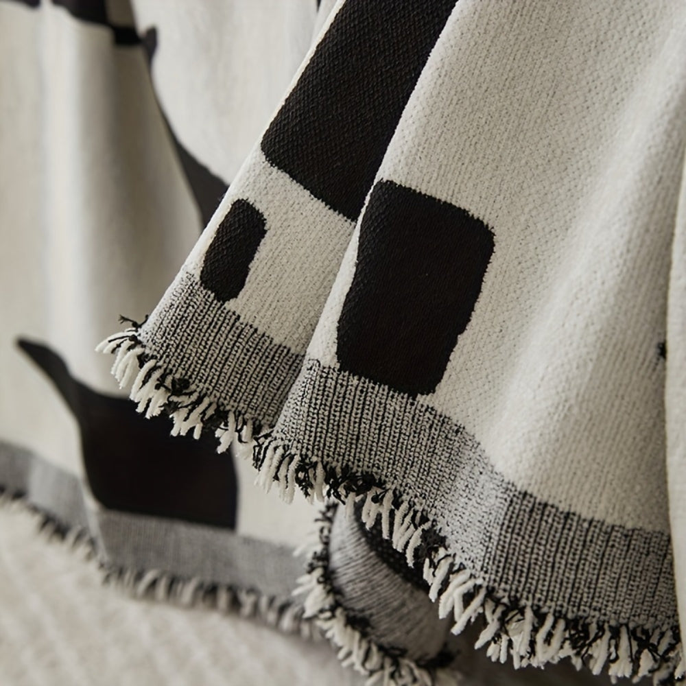 Wavy Stripe Chenille Boho Sofa Cover