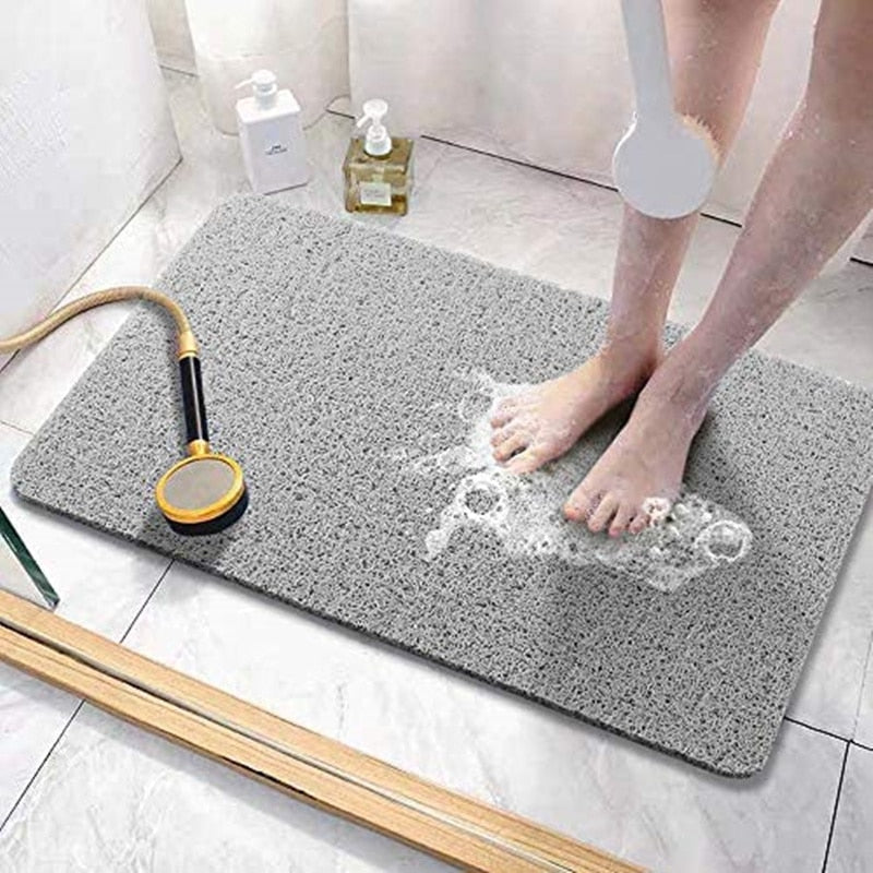 Non-Slip Soft Loofah Bath Mat with Drainage Holes