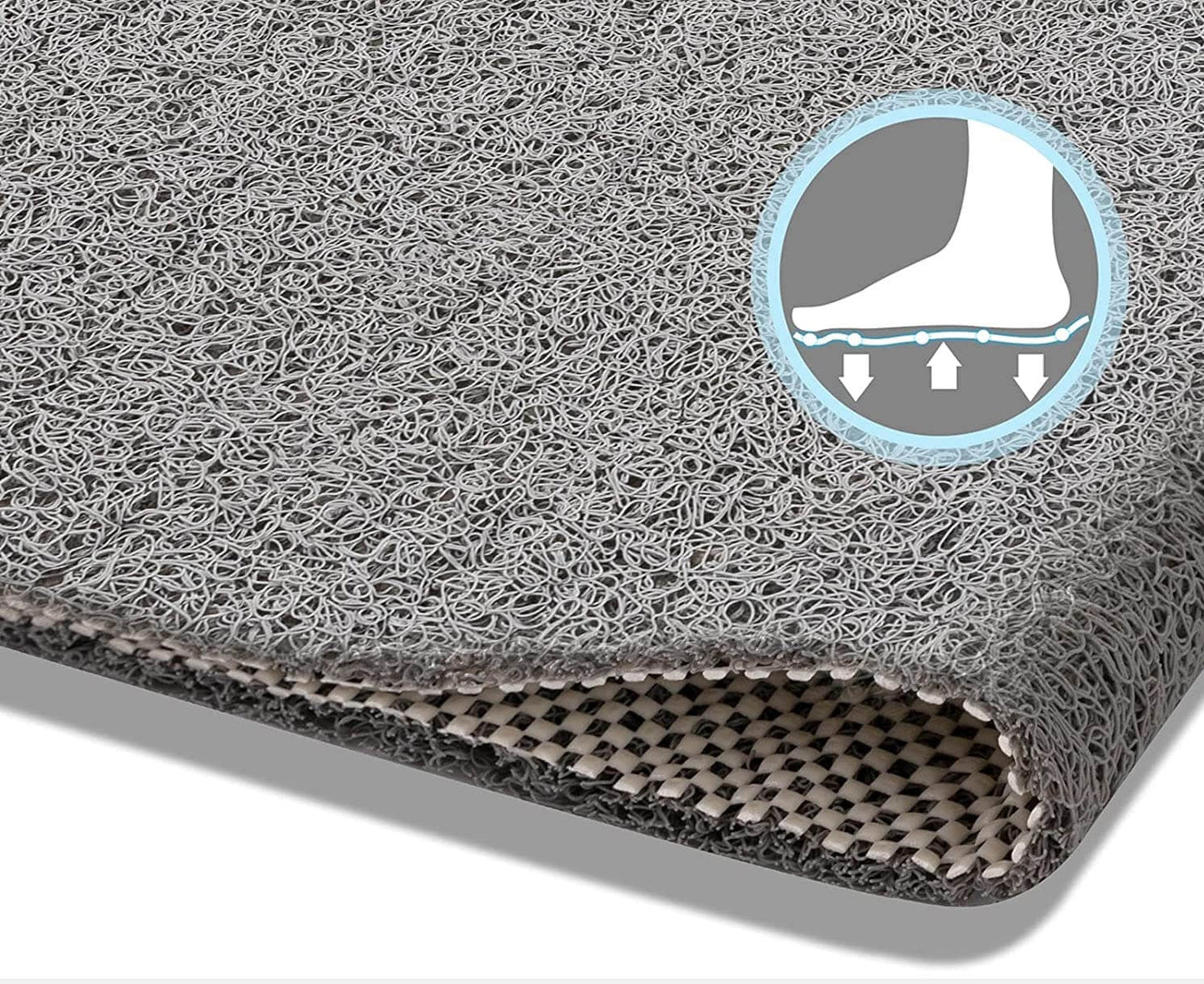 Non-Slip Soft Loofah Bath Mat with Drainage Holes