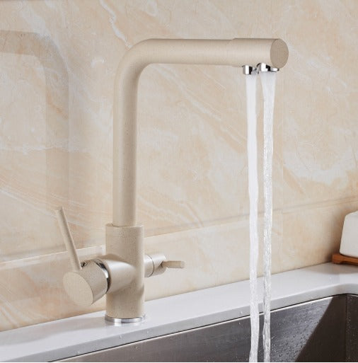 Double Handle Stainless Steel Kitchen Faucet with Filtered Water