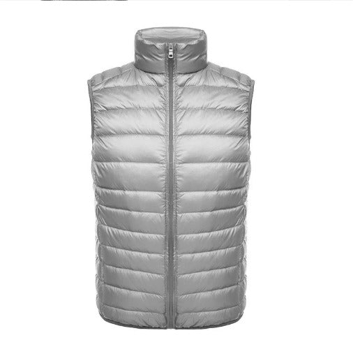 Men's Lightweight Quilted Vest with Stand-Up Collar
