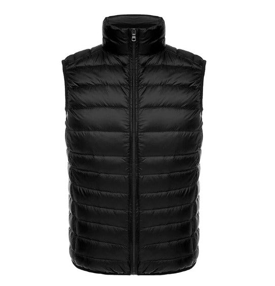 Men's Lightweight Quilted Vest with Stand-Up Collar