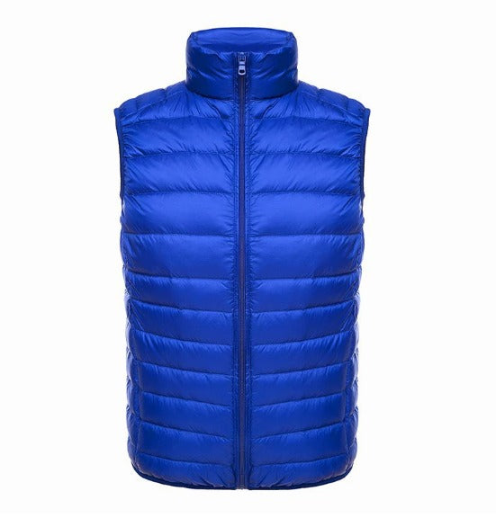 Men's Lightweight Quilted Vest with Stand-Up Collar