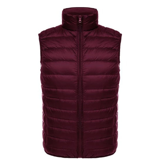Men's Lightweight Quilted Vest with Stand-Up Collar
