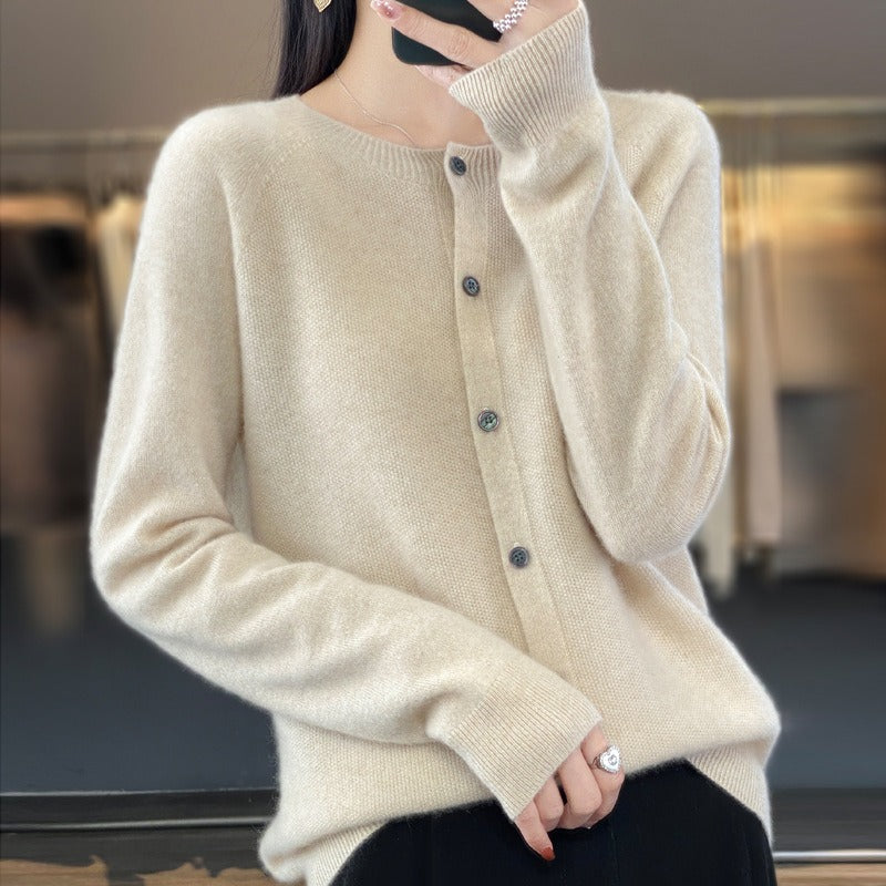 Women's O-Neck Soft Cardigan for All Seasons
