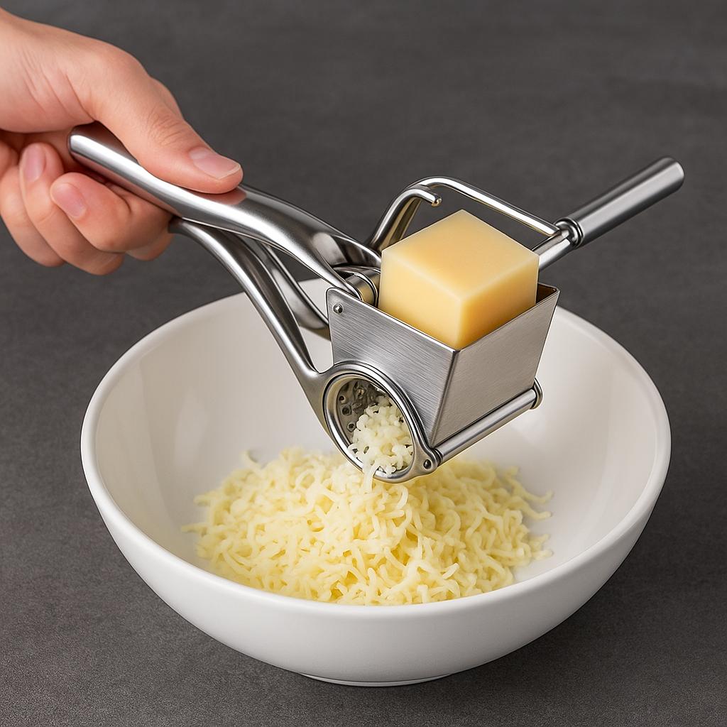 Stainless Steel Hand Grater with Rotating Mechanism