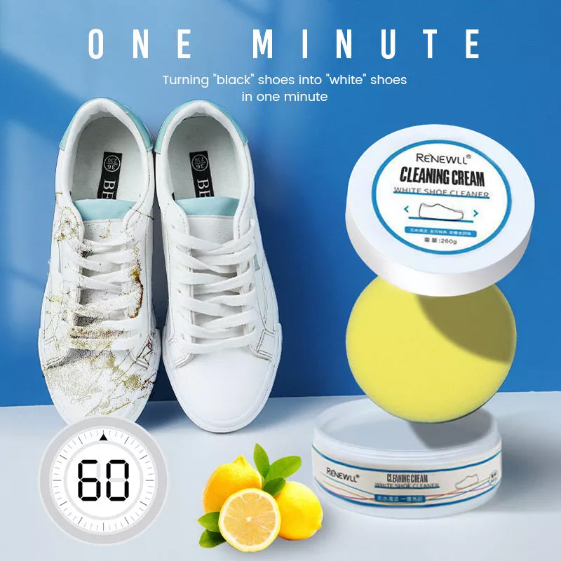 White Shoe Cleaning Cream for Stains and Grime Removal