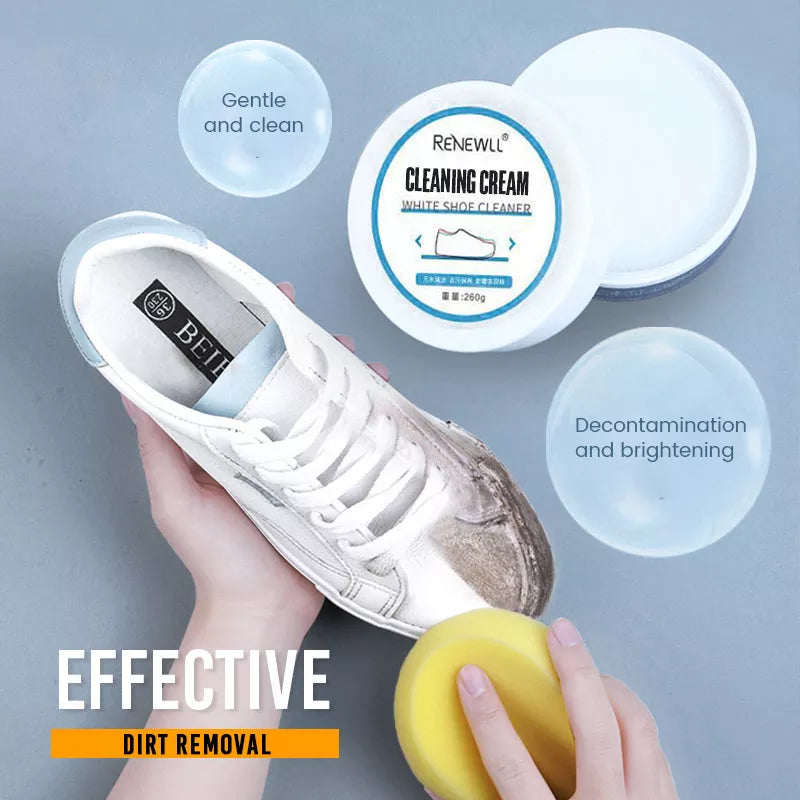 White Shoe Cleaning Cream for Stains and Grime Removal
