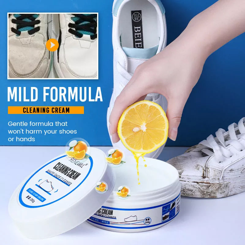 White Shoe Cleaning Cream for Stains and Grime Removal