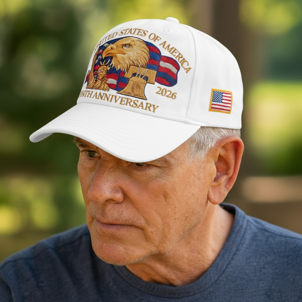 Men's Adjustable Patriotic Eagle Baseball Cap 250th Anniversary