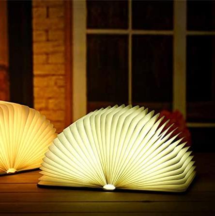 Folding Wooden Book Lamp with LED Light