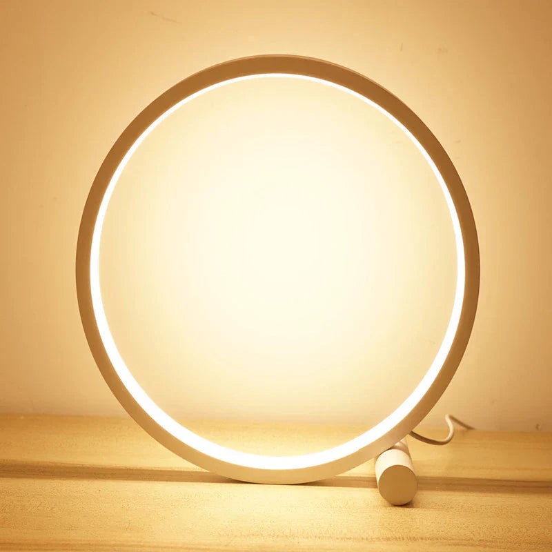 Dimmable LED Ring Table Lamp with Adjustable Brightness