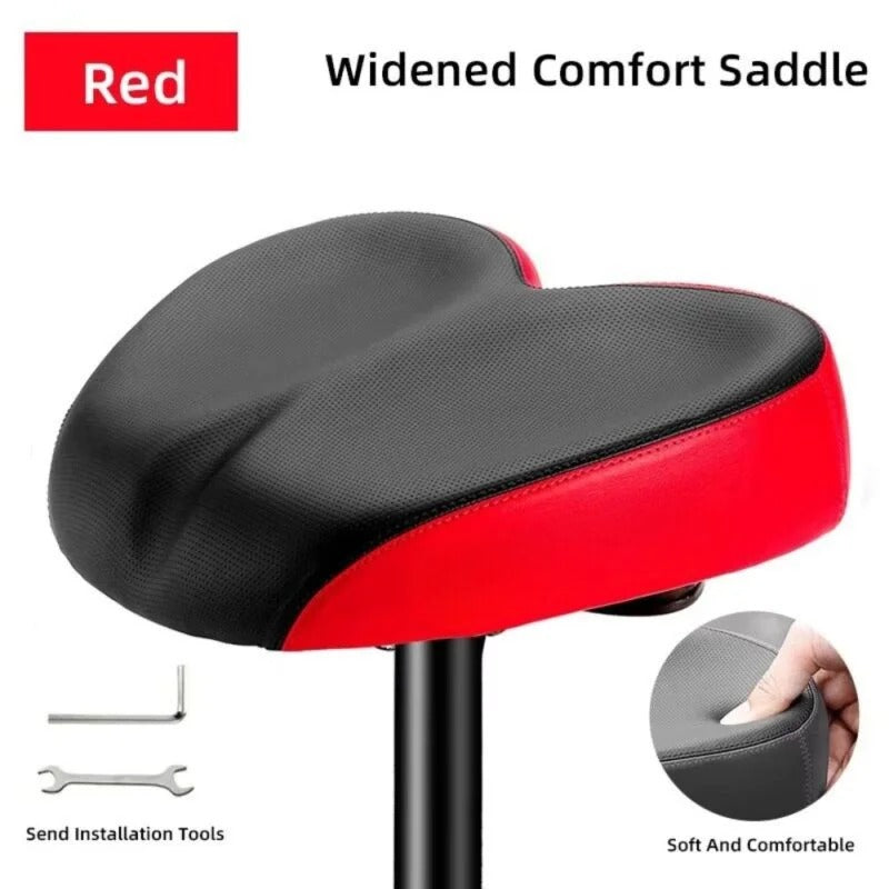 Extra-Wide Ergonomic Bike Seat with Shock Absorption