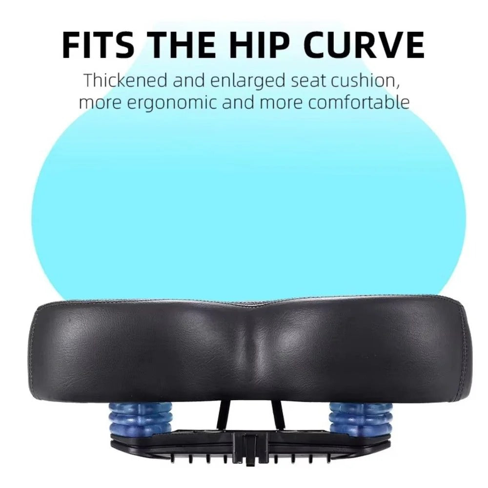 Extra-Wide Ergonomic Bike Seat with Shock Absorption