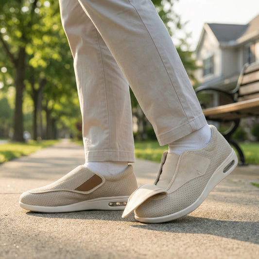 Extra Wide Diabetic-Friendly Shoes with Customizable Insole and Velcro Closure
