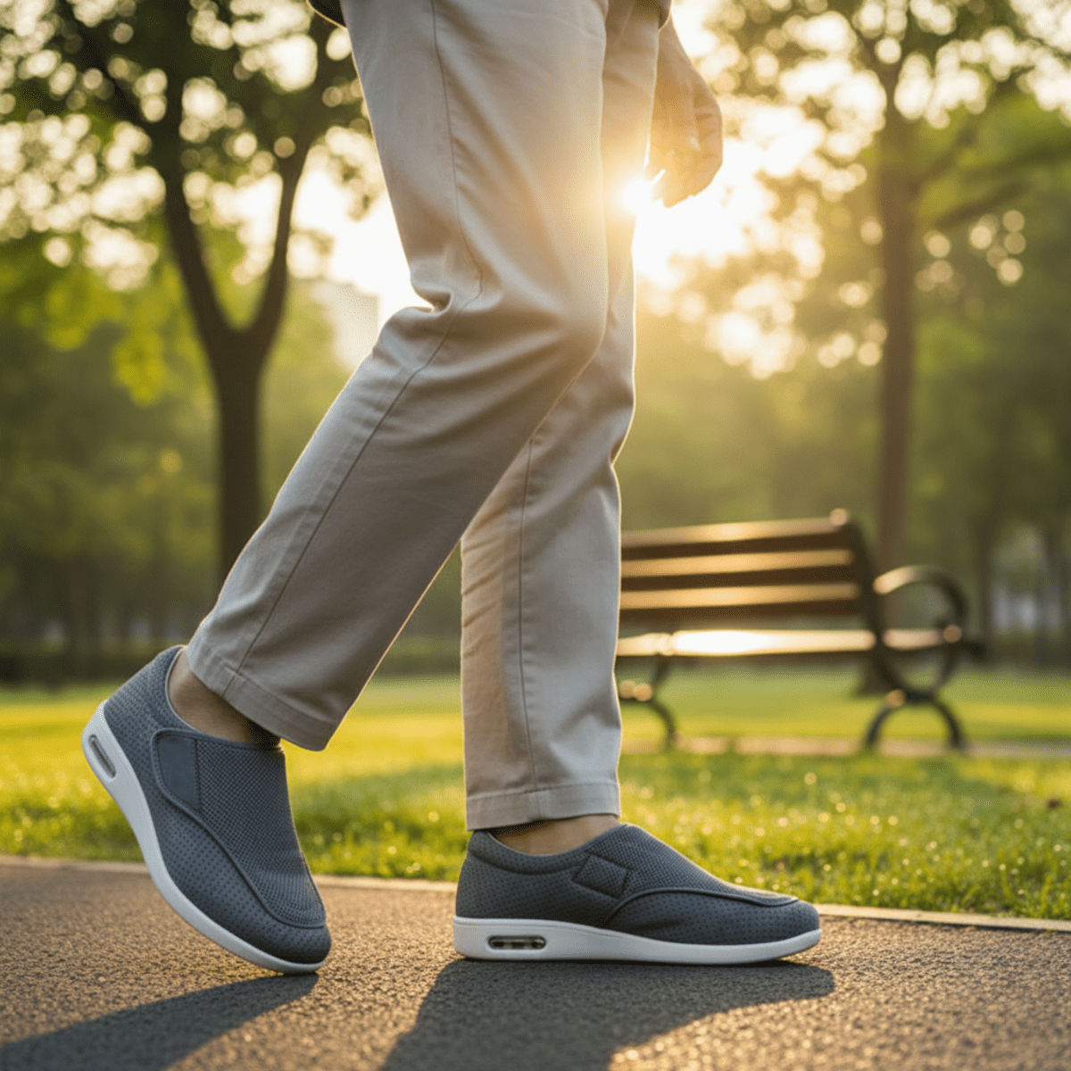 Extra Wide Diabetic-Friendly Shoes with Customizable Insole and Velcro Closure