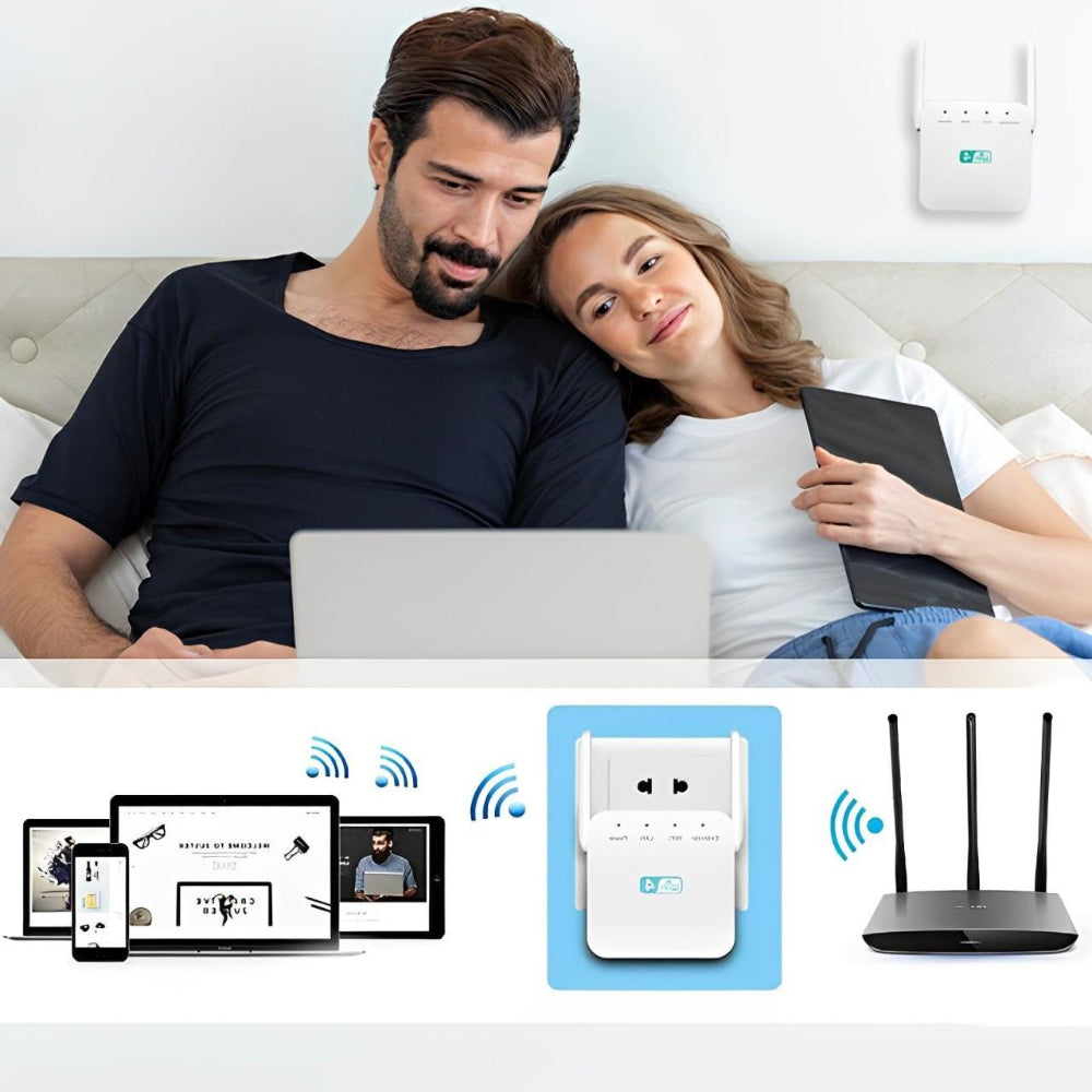WiFi Range Extender with Dual Antennas for Home and Office