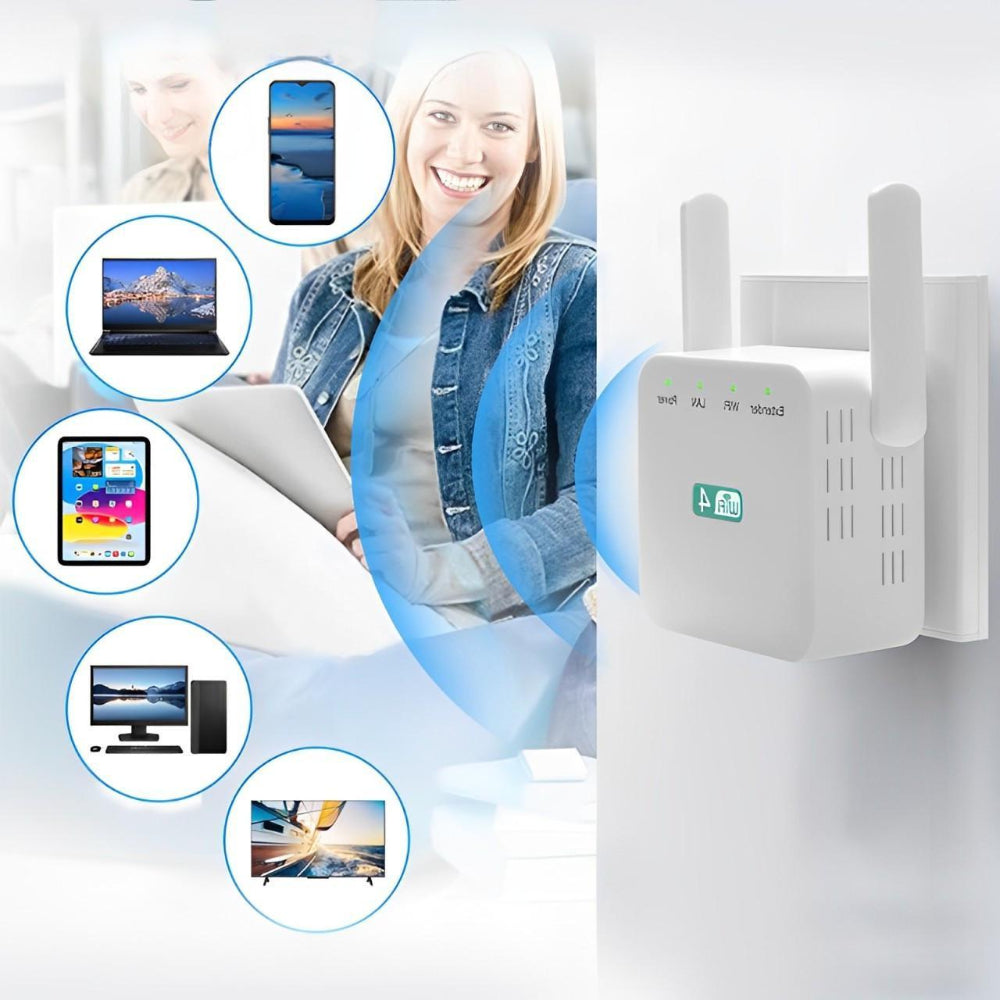 WiFi Range Extender with Dual Antennas for Home and Office