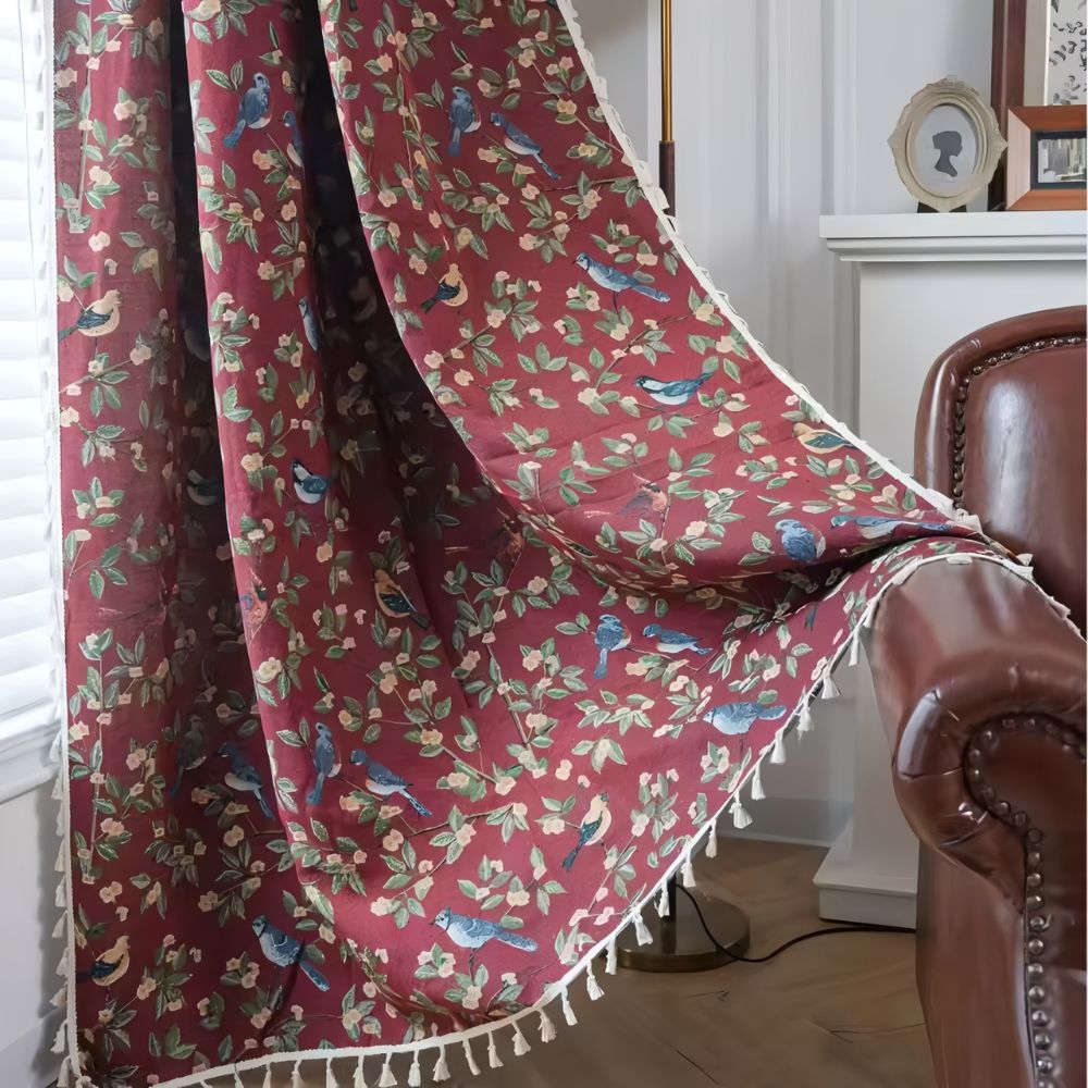 Wildflower Weave Semi-Sheer Tassel Curtain