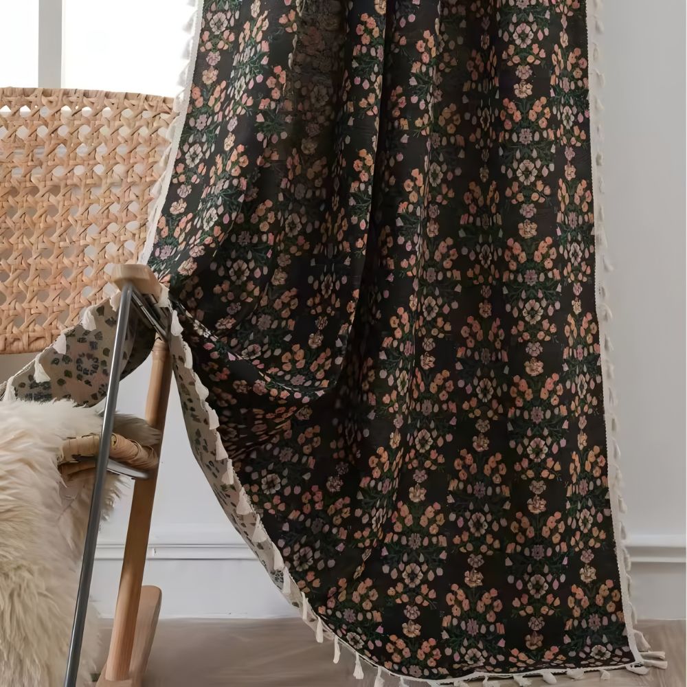 Wildflower Weave Semi-Sheer Tassel Curtain