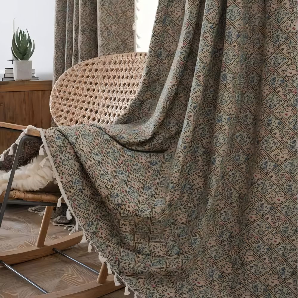 Wildflower Weave Semi-Sheer Tassel Curtain