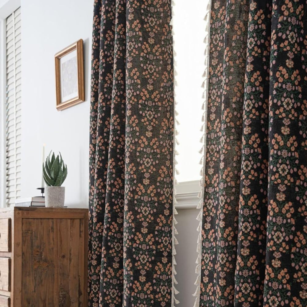 Wildflower Weave Semi-Sheer Tassel Curtain