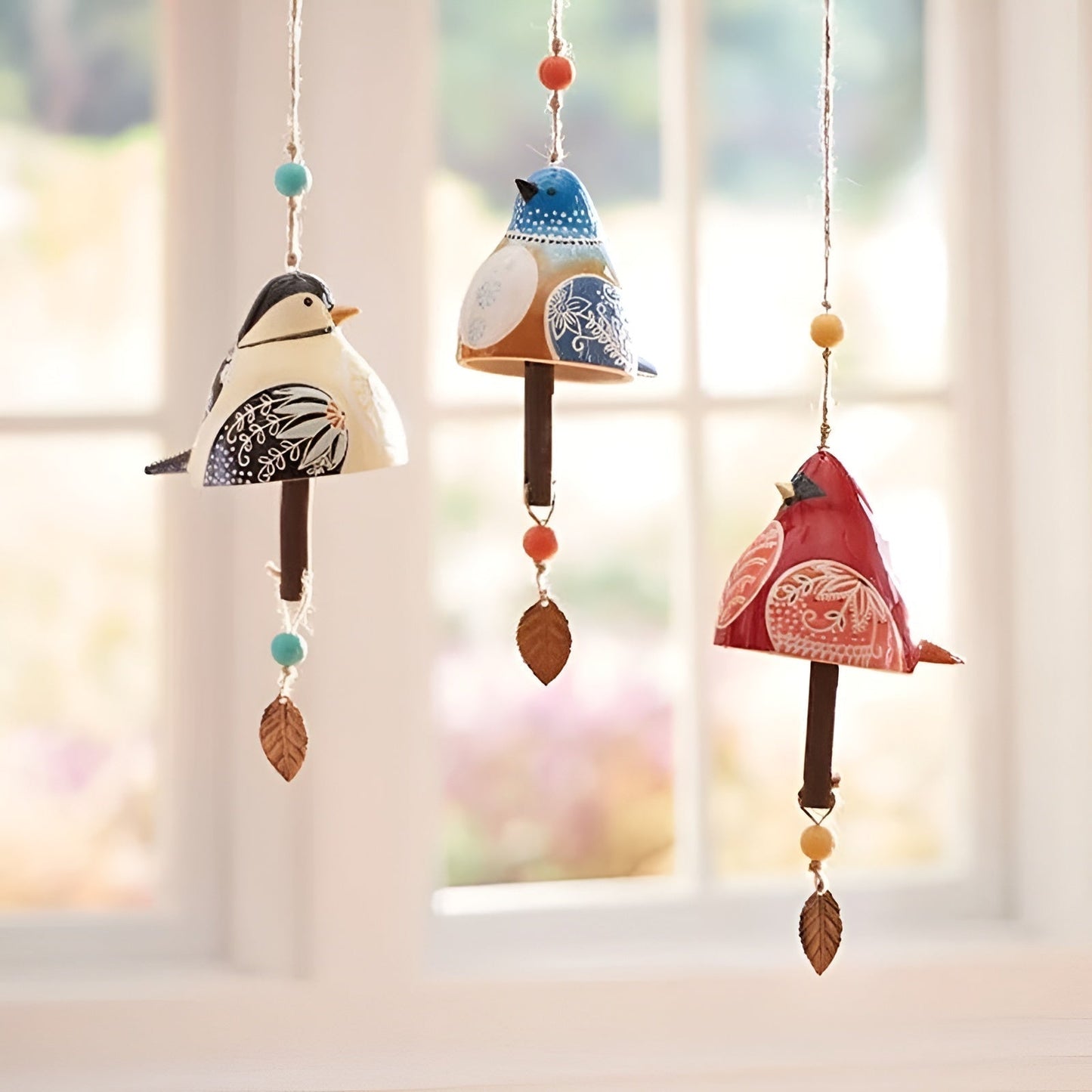 Bird Pattern Hanging Wind Chimes for Garden and Balcony
