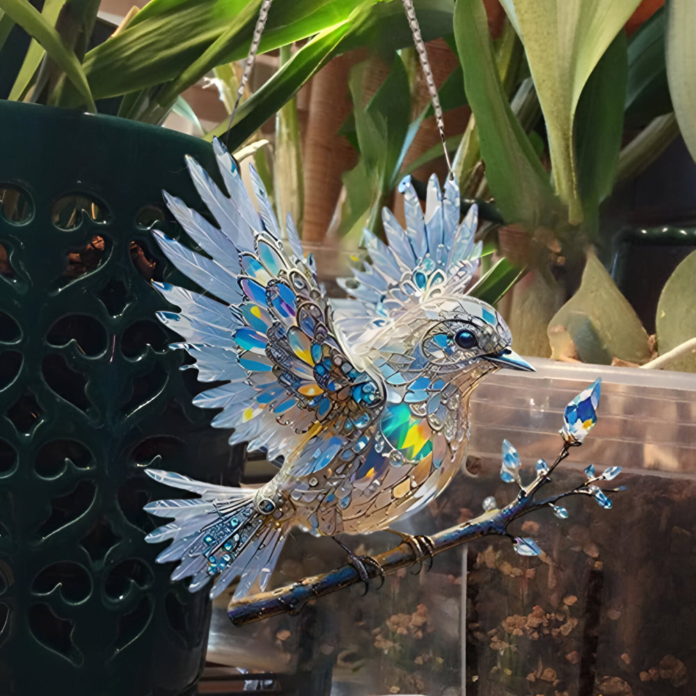 Bluebird Stained Glass Effect Acrylic Window Suncatcher