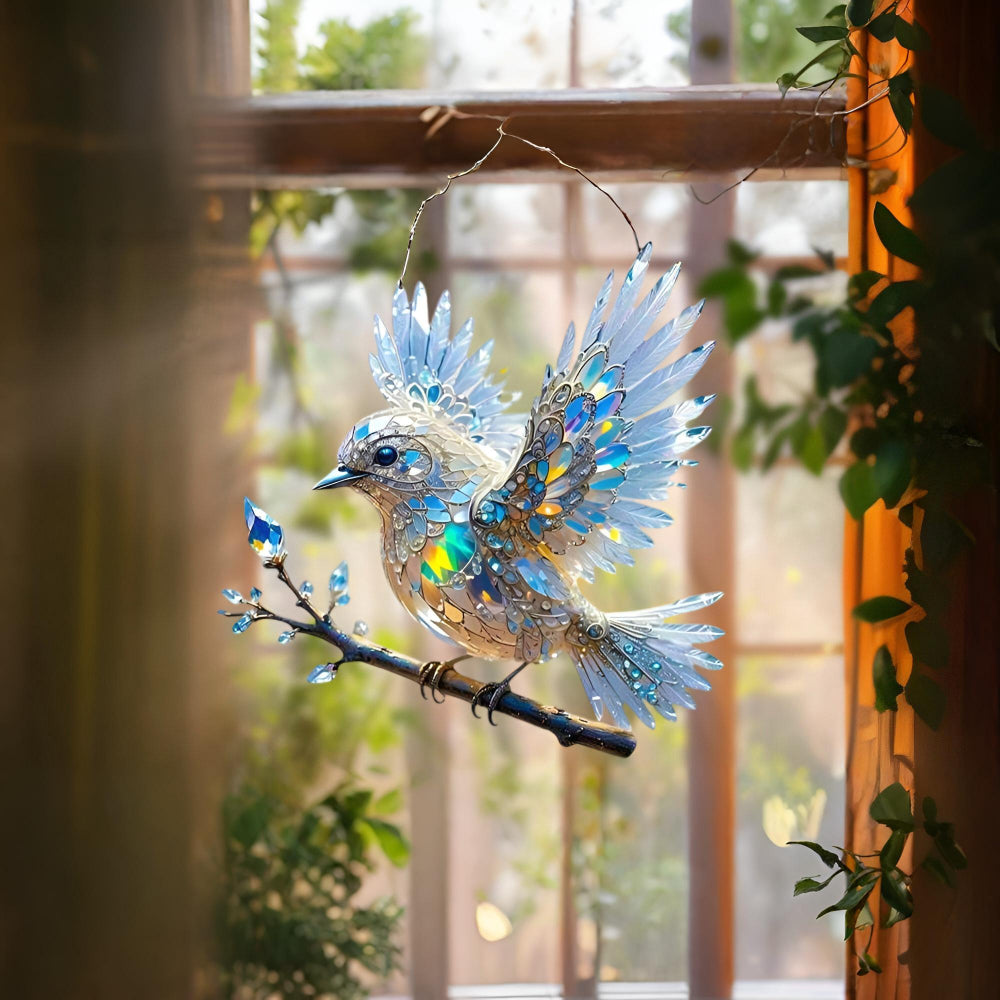 Bluebird Stained Glass Effect Acrylic Window Suncatcher