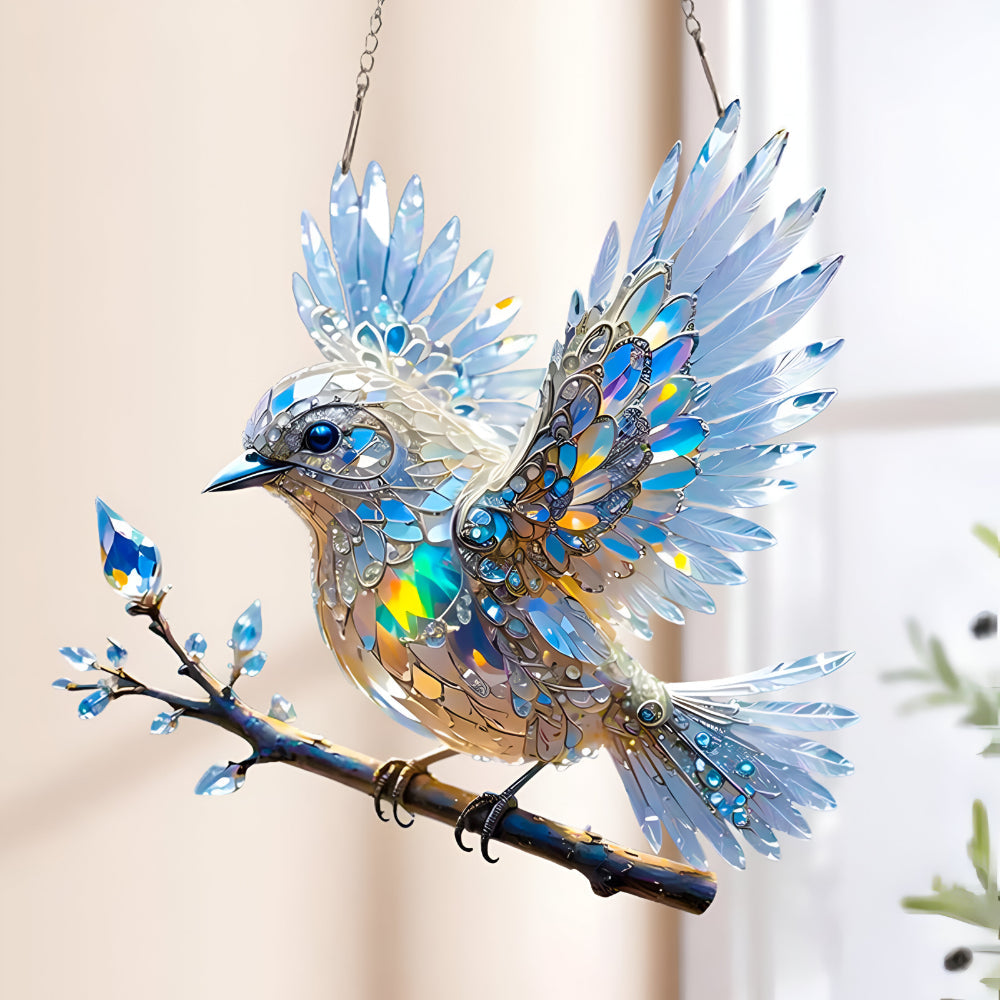 Bluebird Stained Glass Effect Acrylic Window Suncatcher