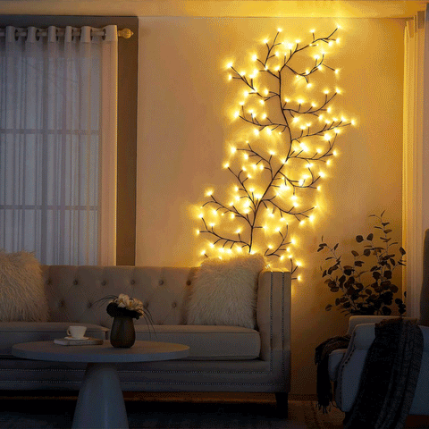 Wine LED Garden String Lights with 144 Adjustable LEDs and 8 Lighting Modes for Indoor and Outdoor Use