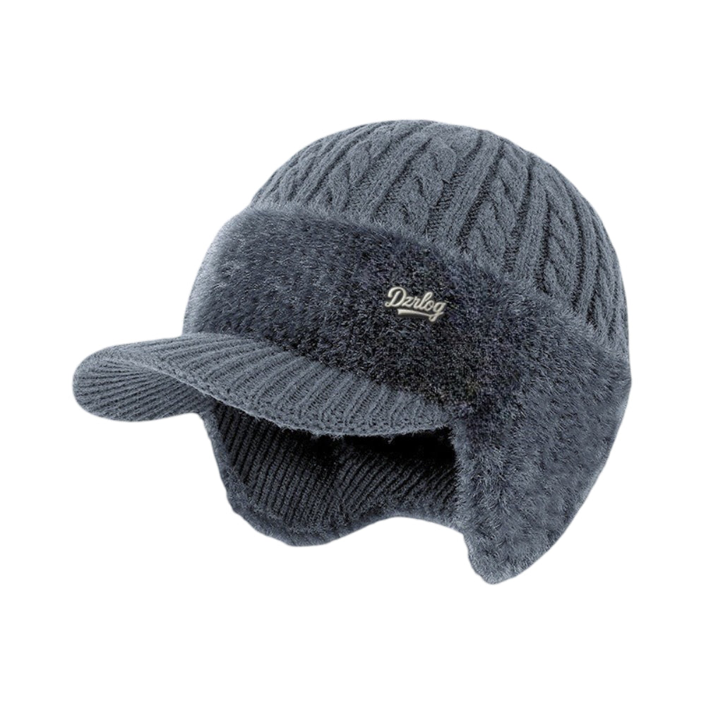 Winter Trapper Hat with Ear Flaps and Visor