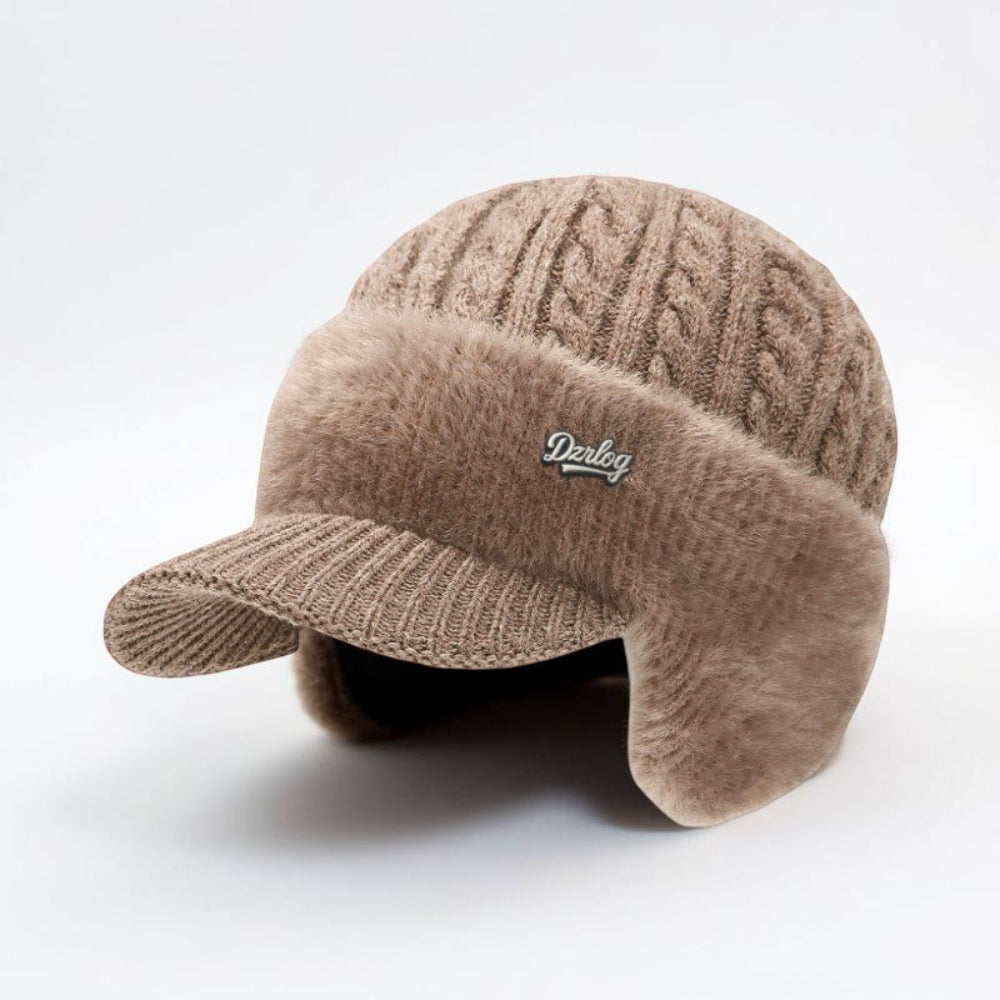 Winter Trapper Hat with Ear Flaps and Visor