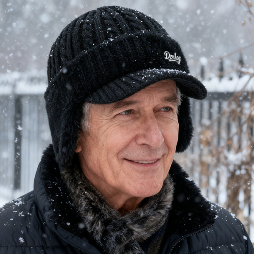 Winter Trapper Hat with Ear Flaps and Visor