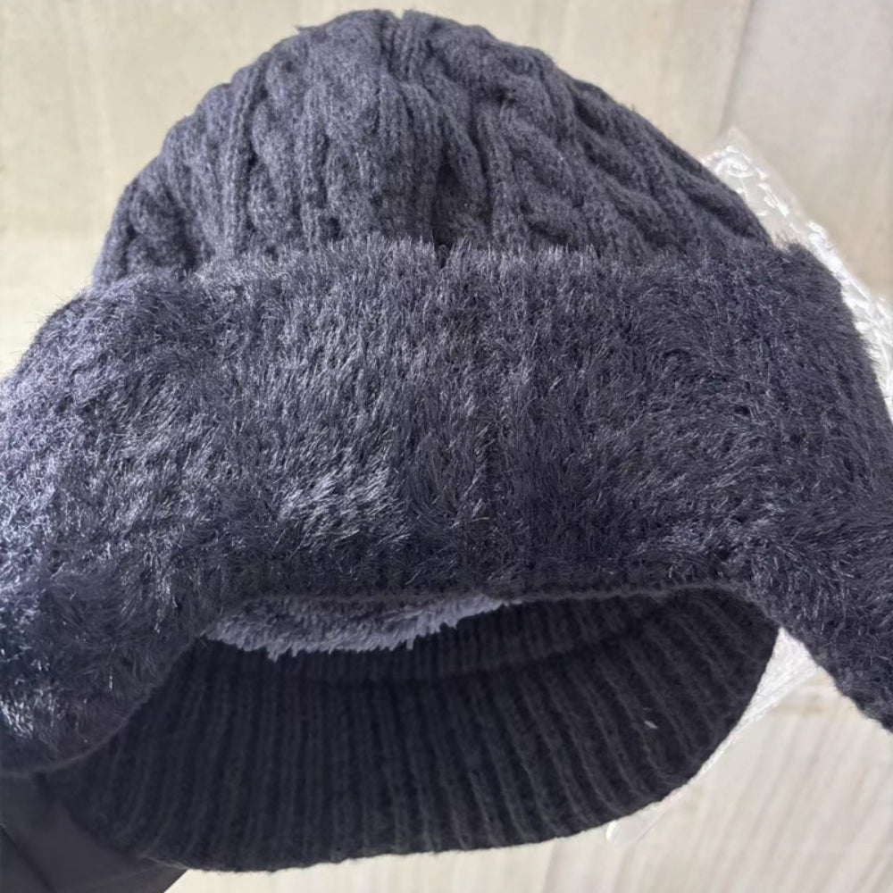 Winter Trapper Hat with Ear Flaps and Visor