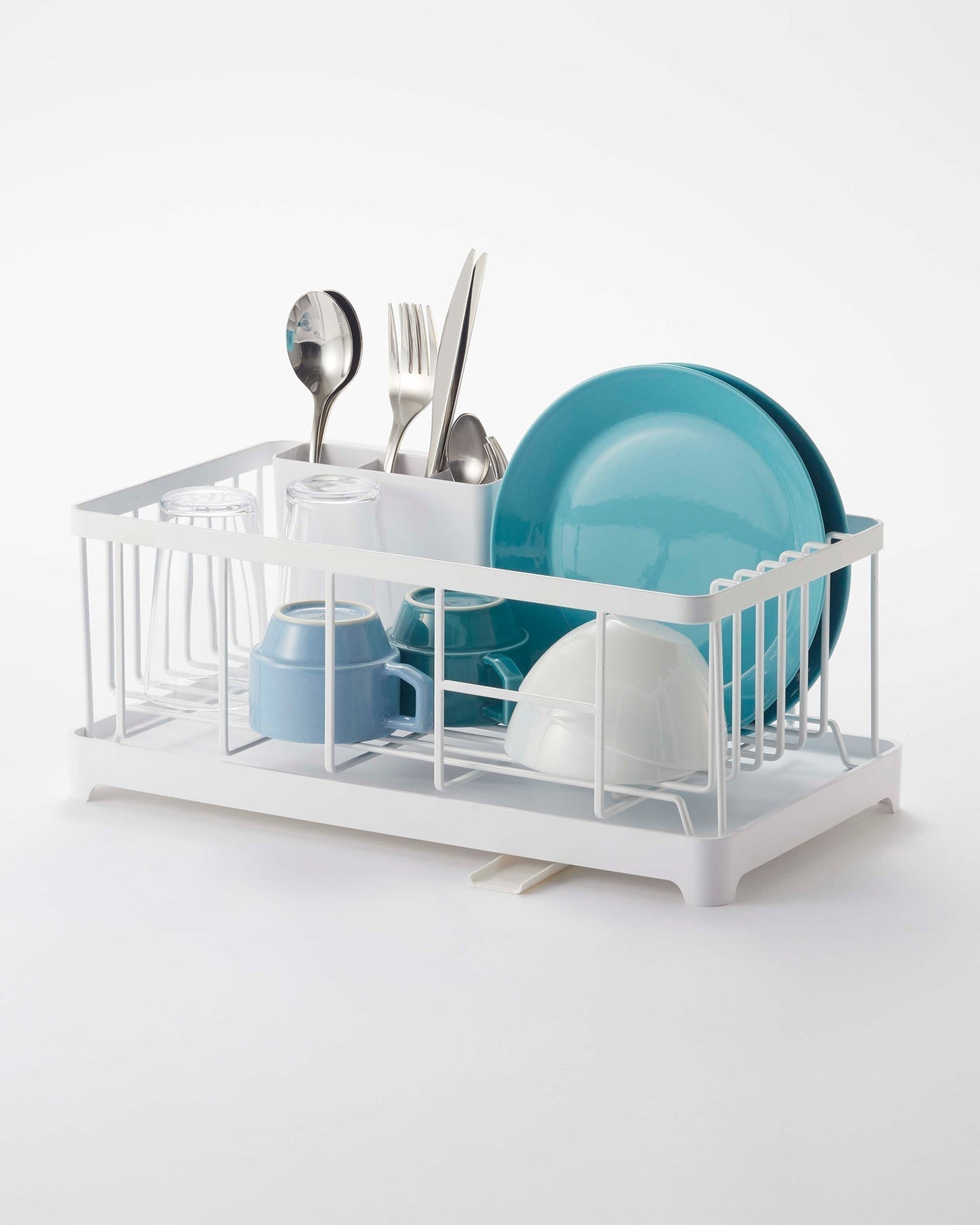 Compact Self-Draining Steel Dish Drying Rack