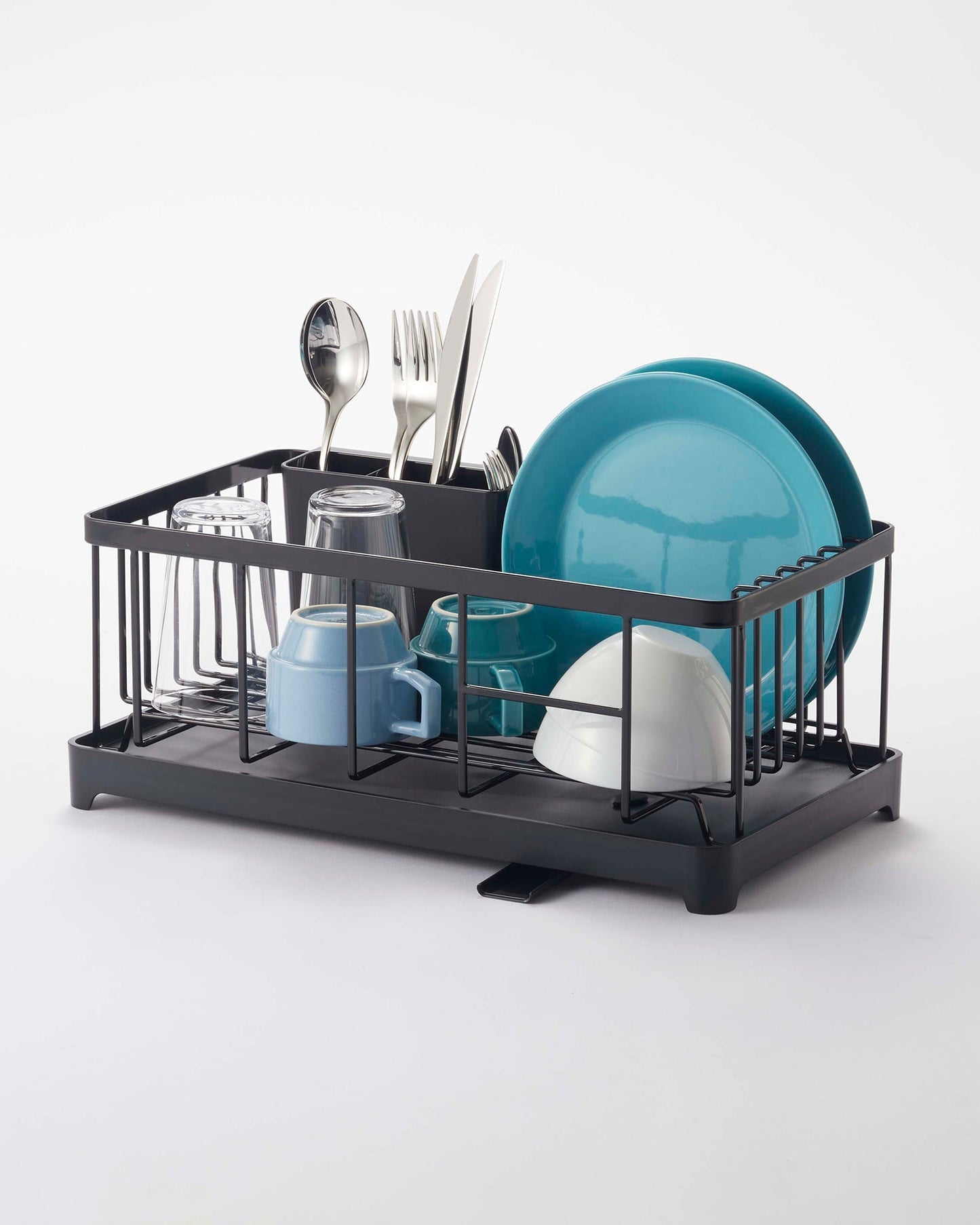 Compact Self-Draining Steel Dish Drying Rack